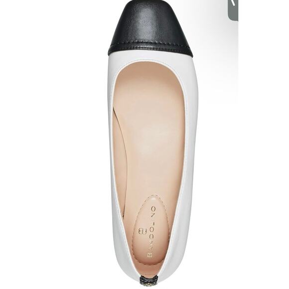 Bandolino Women's Taprinz Casual Ballet Flat White Black Square Toe 8.5 - Picture 4 of 7
